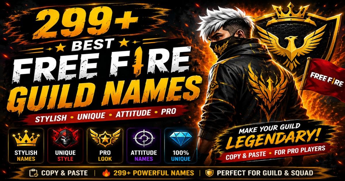 299+ Best Free Fire Guild Name 🥰 | 𝓢𝓽𝔂𝓵𝓲𝓼𝓱 Guild Names